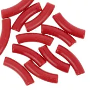 Rosso - Perle tubolari curve in acrilica opaca 32x8 mm - Rosso x6 Perle tubolari curve in acrilica opaca 32x8 mm - Rosso x6