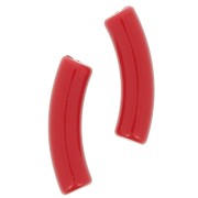 Perline tubolari curve 32x8 mm in acrilico opaco - Rosso x6