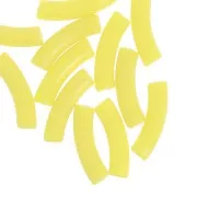 Perline tubolari curve 32x8 mm in acrilico opaco - Giallo x6