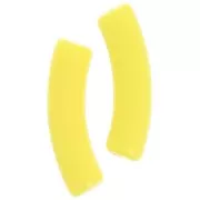Perline tubolari curve in acrilica opaca 32x8 mm - Giallo x6