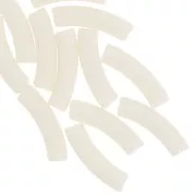 Perles tube incurvé en acrylique opaque 32x8 mm - Ivoire x6