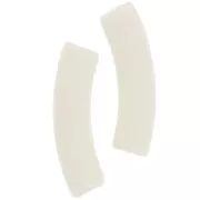 Perline tubolari curve in acrilica opaca 32x8 mm - Avorio x6