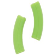 Perline tubolari curve 32x8 mm in acrilico opaco - Verde lime x6