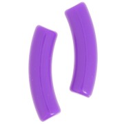 Perline tubolari curve 32x8 mm in acrilico opaco - Viola scuro x6