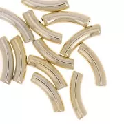 Perline tubolari curve 32x8 mm in acrilico opaco - Oro x6