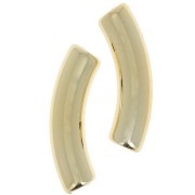 Perline tubolari curve 32x8 mm in acrilico opaco - Oro x6