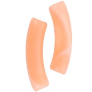 Perline tubolari curve 32x8 mm in acrilico trasparente - Arancione chiaro marmorizzato x6