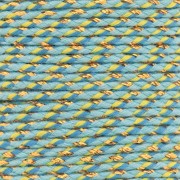 Cordoncino di cotone intrecciato e filo metallico 1,5 mm - Multi blu - Verde chiaro - Oro x1m|raw }}