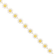 Catena a margherita in resina epossidica 10mm Acciaio inox Or -Bianco-Giallox20cm