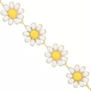 Catena a margherita in resina epossidica 10mm Acciaio inox Or -Bianco-Giallox20cm