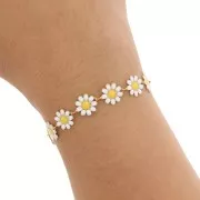 Catena a margherita in resina epossidica 10mm Acciaio inox Or -Bianco-Giallox20cm