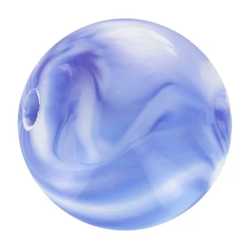 Perline acriliche rotonde 8 mm - Bianco marmorizzato - Blu scuro x20