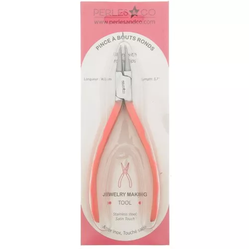 Pinza rotonda 14,5 cm by Perles and Co - Satin Touch Coral x1