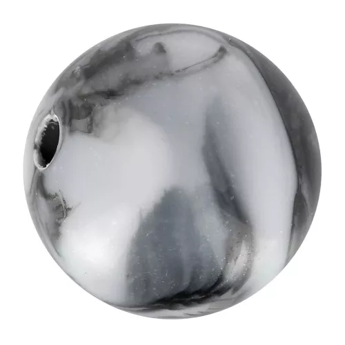 Perline acriliche rotonde 8 mm - Bianco marmorizzato - Nero x20