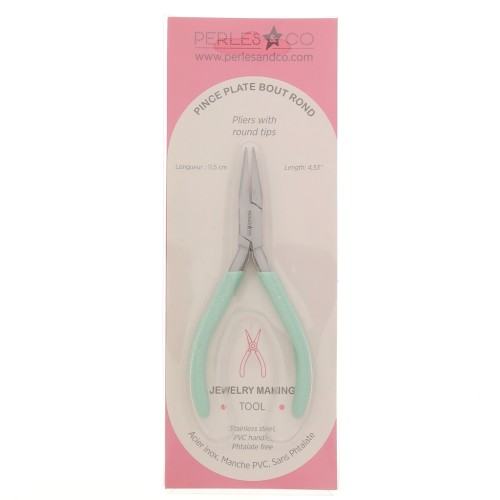 Pinza piatta punta tonda 11,5 cm by Perles and Co - Glitter menta x1