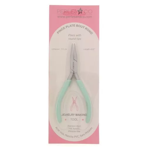 Pinza piatta punta tonda 11,5 cm by Perles and Co - Glitter menta x1