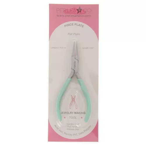 Pinza piatta 11,5 cm by Perles and Co - Glitter menta x1