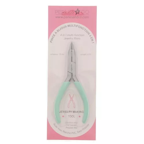 Pinza per gioielli 4 in 1 a molla 12 cm by Perles and Co - Menta x1