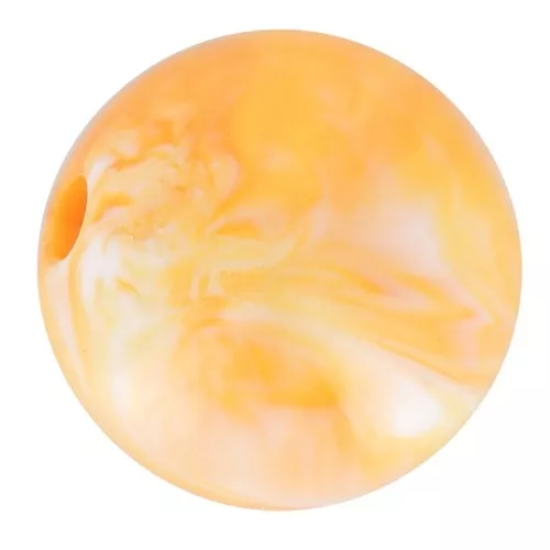 Perline acriliche rotonde da 10 mm - Bianco marmorizzato - Arancione x15
