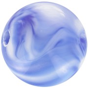Perline acriliche rotonde 12 mm - Bianco marmorizzato - Blu scuro x10