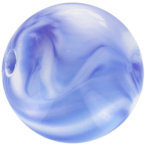 Perline acriliche rotonde 12 mm - Bianco marmorizzato - Blu scuro x10