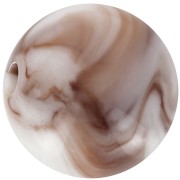 Perline acriliche rotonde da 12 mm - Bianco marmorizzato - Marrone x10