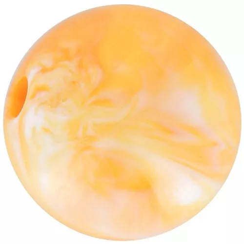 Perline acriliche rotonde da 13 mm - Bianco marmorizzato - Arancione x6
