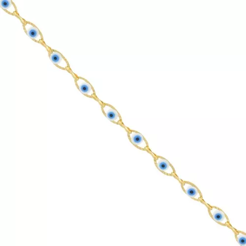 Catena portafortuna in resina epossidica 5,6 mm - Acciaio inox dorato x50 cm