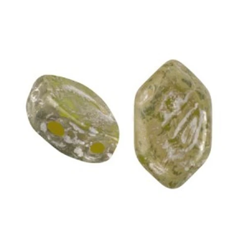 Perle di vetro Paros® by Puca® 7x4 mm - Opale Jonquil New Picasso x10g