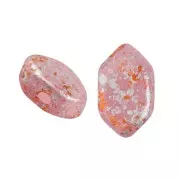 Perle di vetro Paros® by Puca® 7x4 mm - Opale rosa chiaro Tweedy x10g