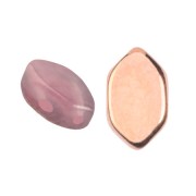 Perle di vetro Paros® by Puca® 7x4 mm - Opale rosa chiaro Capri Gold x10g