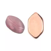 Perle di vetro Paros® by Puca® 7x4 mm - Opale rosa chiaro Capri Gold x10g