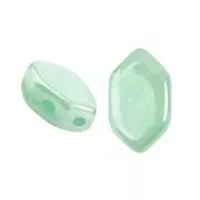 Perle di vetro Paros® by Puca® 7x4 mm - Verde Acqua Opale Lustro x10g