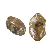 Perle di vetro Paros® by Puca® 7x4 mm - Verde Aqua Opale New Picasso x10g