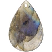 Pendente in pietra semipreziosa a forma di pera 30x20 mm - Labradorite x1|raw }}