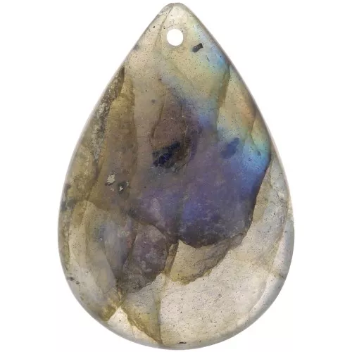 Pendente in pietra semipreziosa a forma di pera 30x20 mm - Labradorite x1