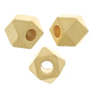 Perla cubica sfaccettata 4x5 mm - Argento 925 dorato con oro fino x1|raw }}