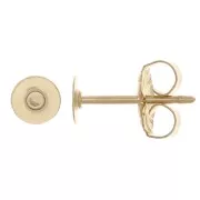 Orecchini a disco da 4 mm per cabochon - Gold filled (oro laminato) x50