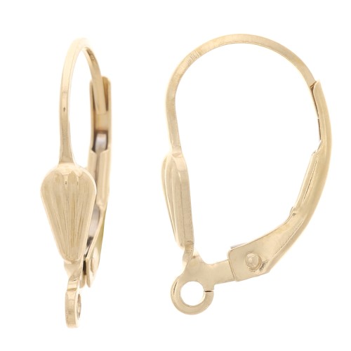 Monachelle con anello aperto 17 mm - motivo conchiglia - Gold filled x2