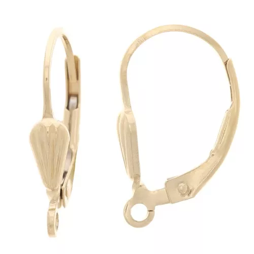 Monachelle con anello aperto 17 mm - motivo conchiglia - Gold filled x2