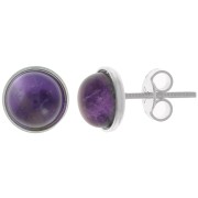 Orecchini perno per cabochon a dorso piatto 8 mm - Argento 925 x2