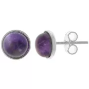 Orecchini perno per cabochon a dorso piatto 8 mm - Argento 925 x2