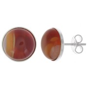 Orecchini perno per cabochon a fondo piatto 12 mm - Argento 925 x2