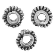 Perle tonde striate 6 mm - Argento antico x6