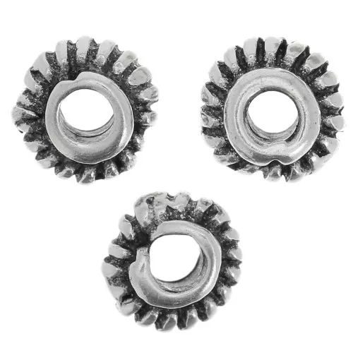 Perle tonde striate 6 mm - Argento antico x6