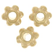 Perle tonde effetto fiore 5 mm -Dorato con oro fino x10
