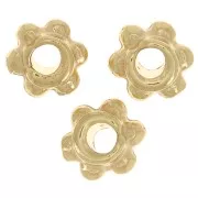 Perle tonde effetto fiore 5 mm -Dorato con oro fino x10