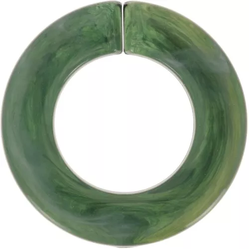 Maglia rotonda piatta in acrilico 31,5 mm - Verde scuro marmorizzato x1