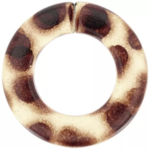 Maglia piatta rotonda in acrilico trasparente 31,5 mm - Stampa leopardo - Marrone - Beige