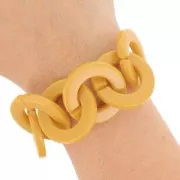 Maglia piatta rotonda in acrilico trasparente 31,5 mm - Stampa leopardo - Marrone - Beige